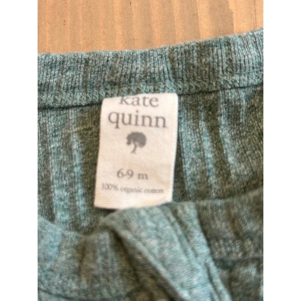 Kk23 Kate Quinn Organic Cotton Ribbed Footed Sleeper Sage Green 6-9M Zip Romper